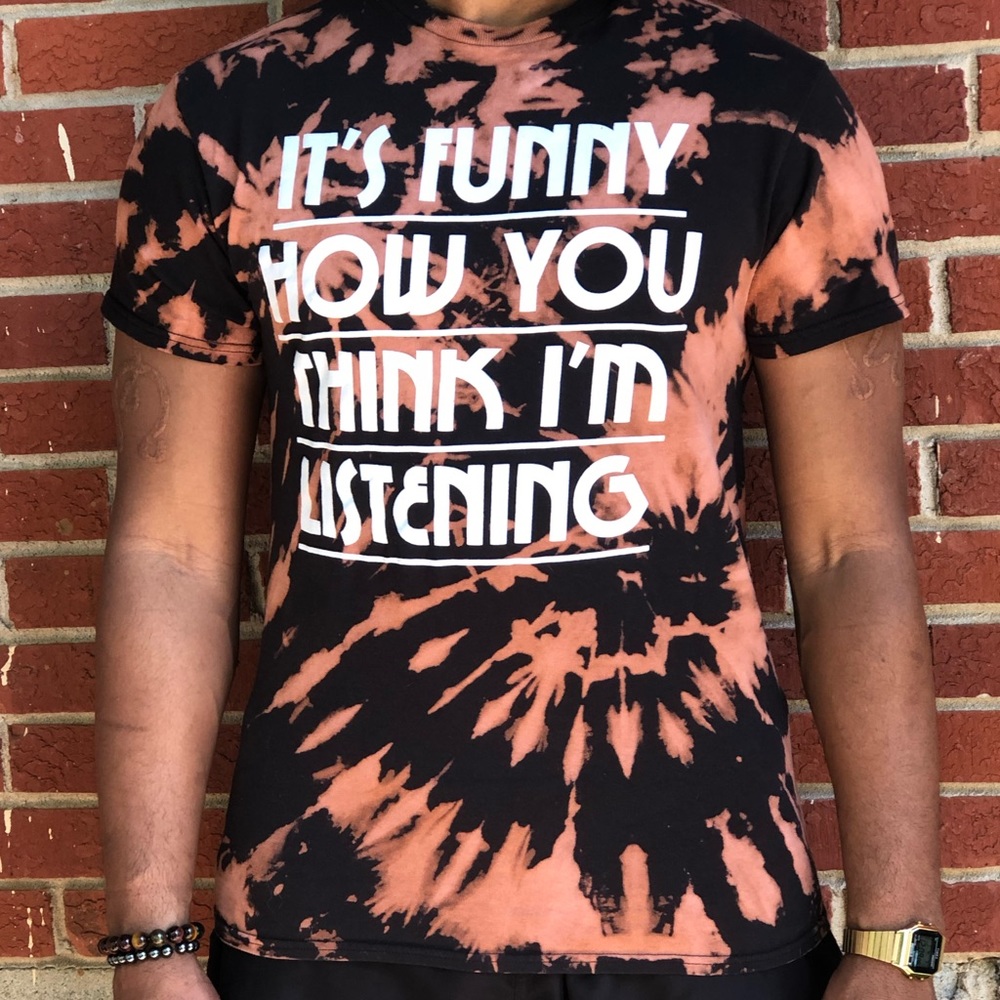 Custom BLACK tie dye Graphic T-Shirts